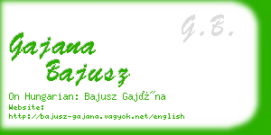 gajana bajusz business card